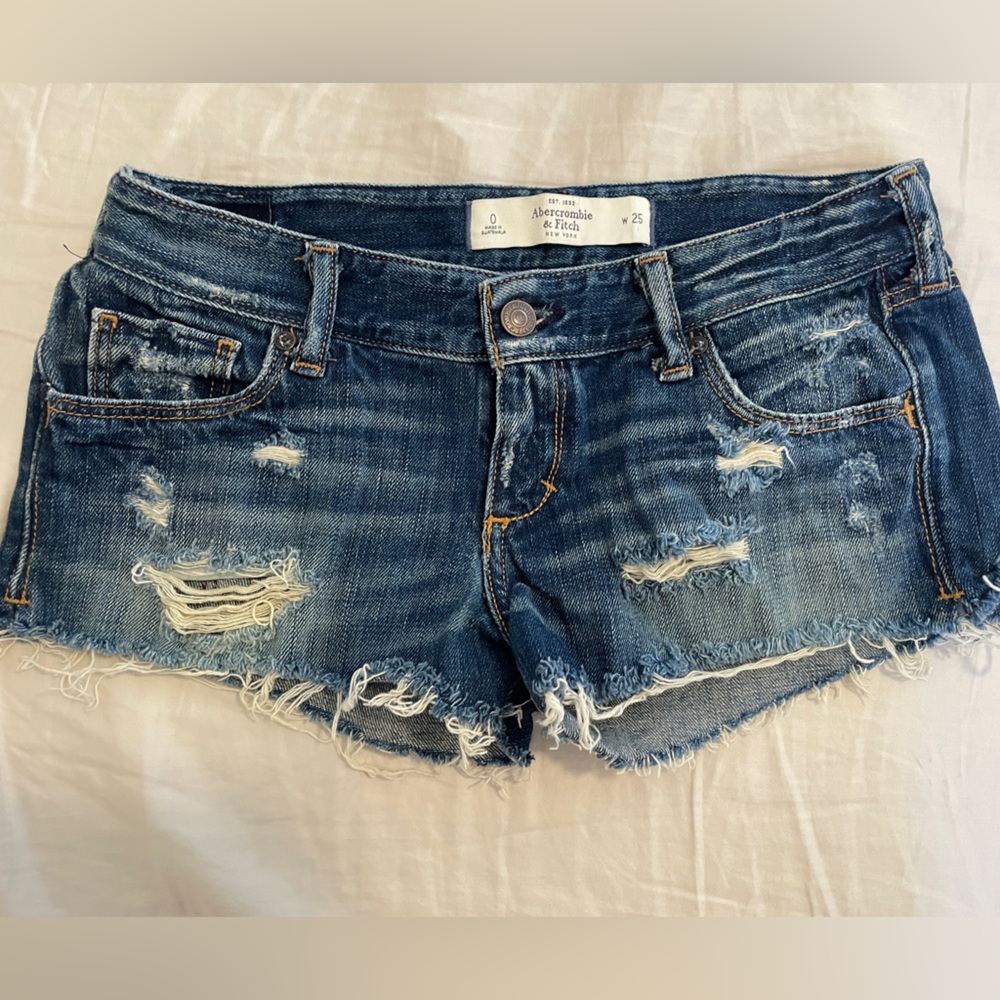 Abercrombie & Fitch Light-Medium Blue Denim Shorts